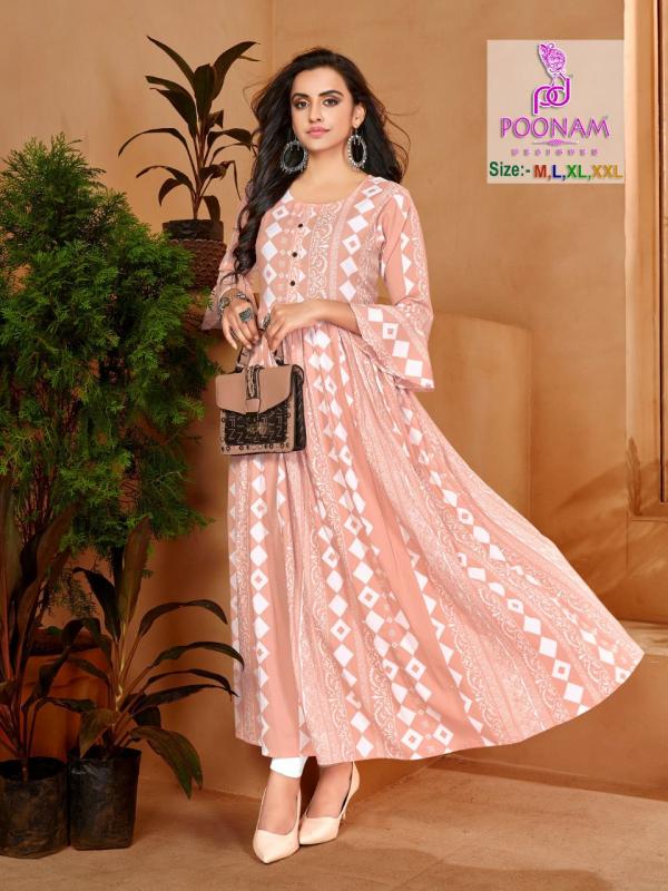 Poonam Crush Print 2 Designer Ethnic Wear Long Kurti 